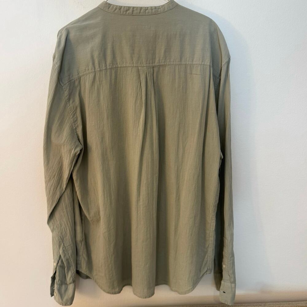 Zara Women’s XXL Sage Green Band Mandarin Collar Long Sleeve Button Front Shirt - Picture 3 of 5